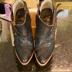 Freebird by Steven Black Ankle Boots with Cut-Out Design